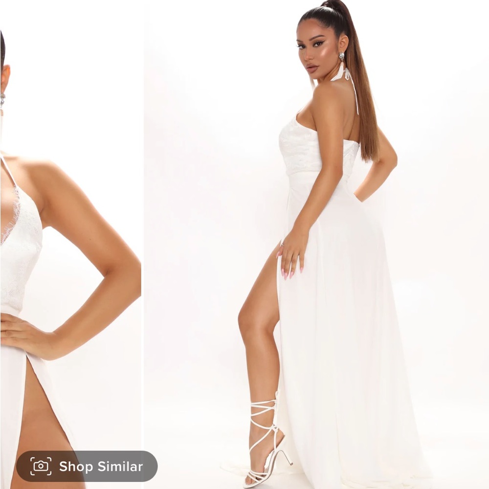 It's A Yes High Slit Maxi Dress - White
